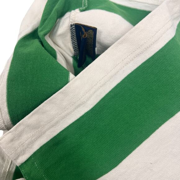 Vintage Rugby Ralph Lauren Slim Fit Polo Shirt Preppy Ivy League XS Green Stripe - Picture 12 of 12